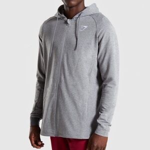 GYMSHARK Crest Full Zip-Up Hoodie Light Beige / Mushroom Cream / New without Tag